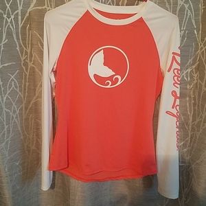 Reel Legends long sleeved womans shirt coral/white